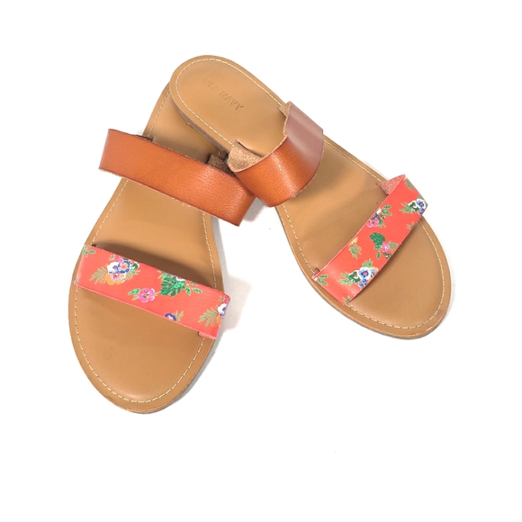 Old Navy Faux Leather Slide on Sandals Size 10 Red - Picture 4 of 5